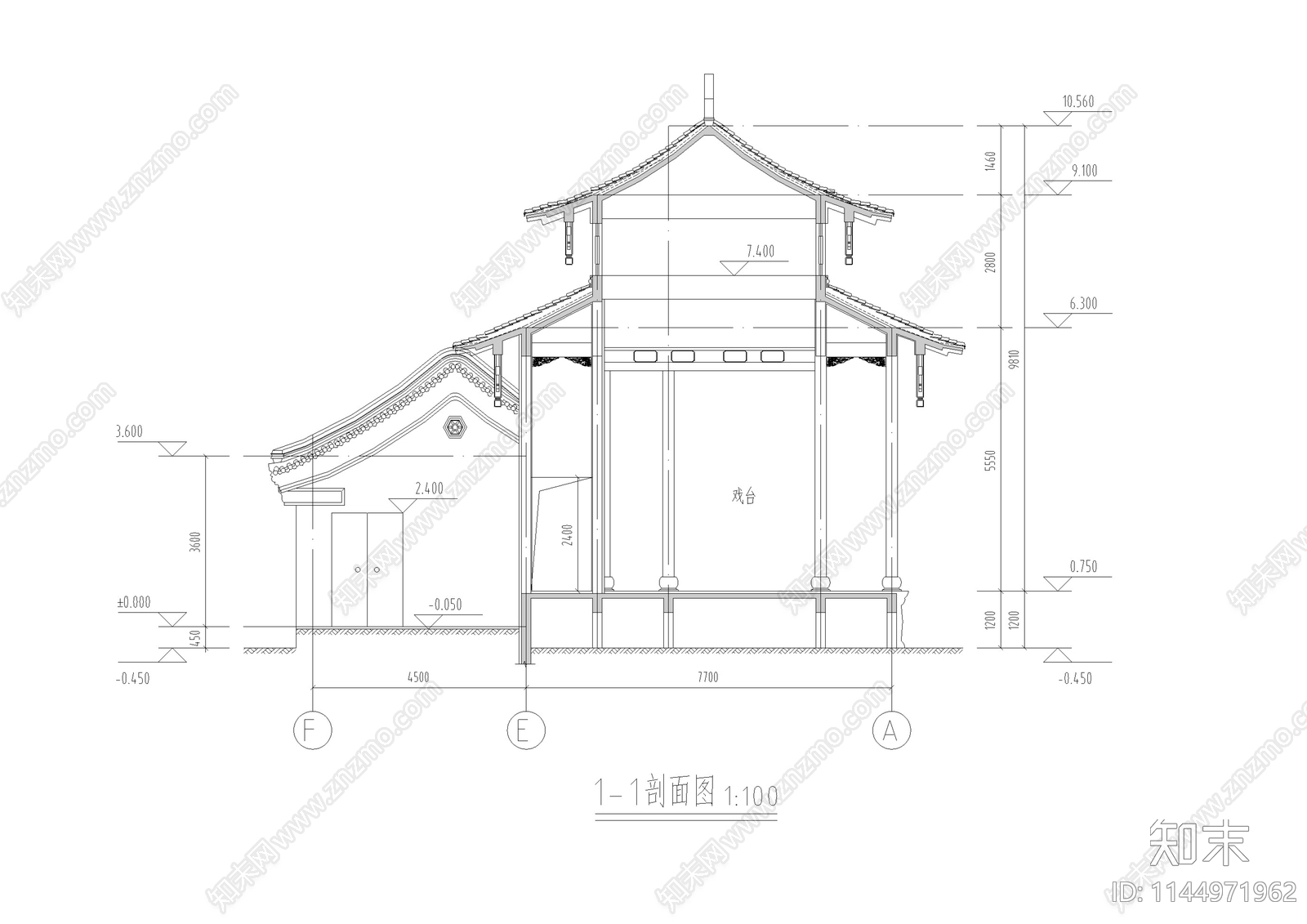 古建筑节点cad施工图下载【ID:1144971962】