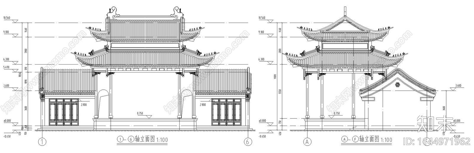 古建筑节点cad施工图下载【ID:1144971962】