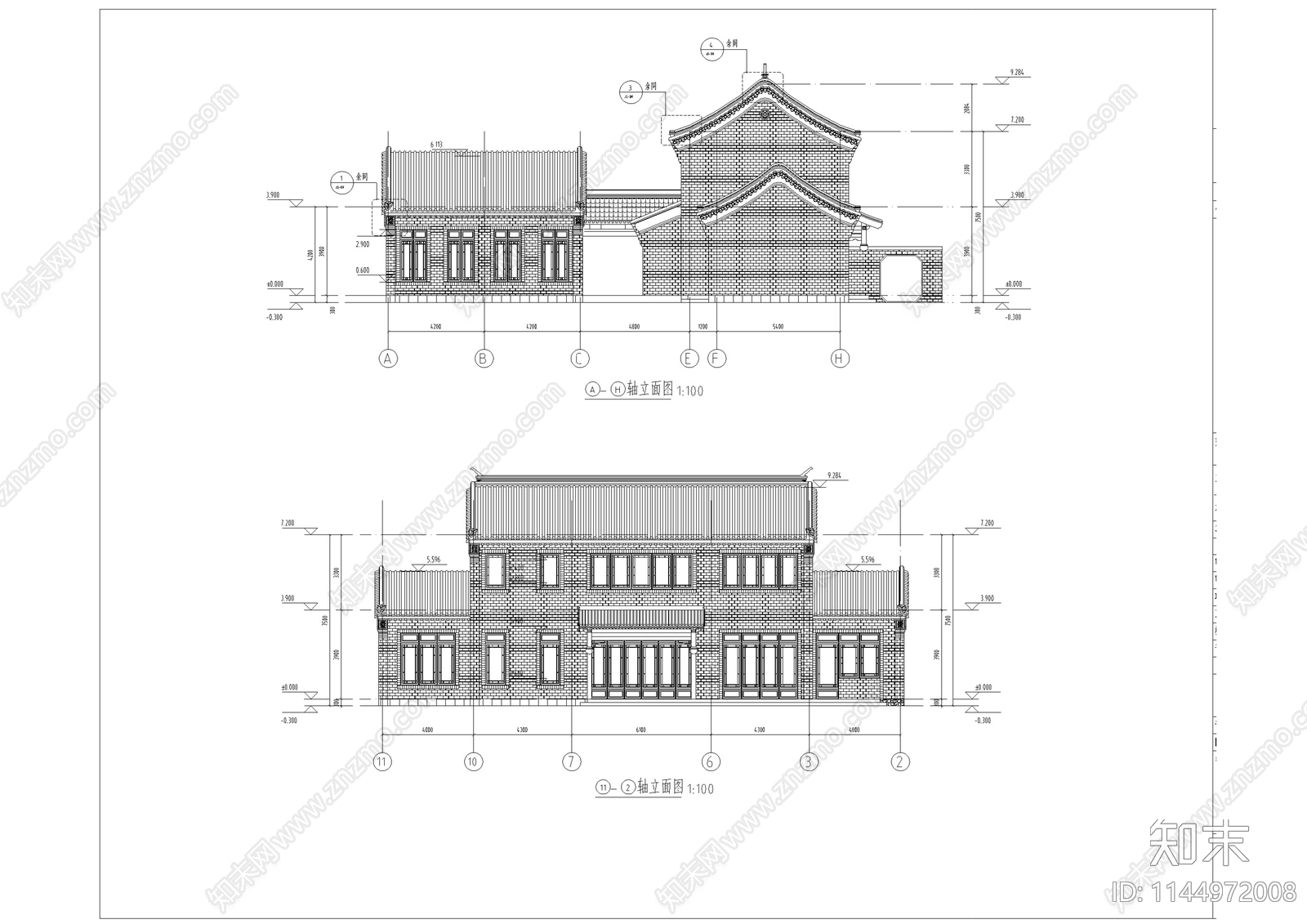 古建筑节点cad施工图下载【ID:1144972008】