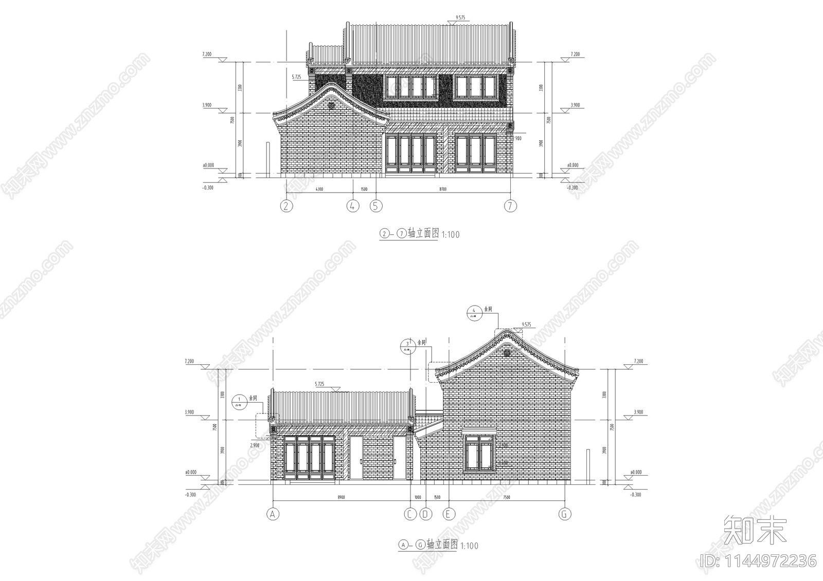 古建筑节点cad施工图下载【ID:1144972236】