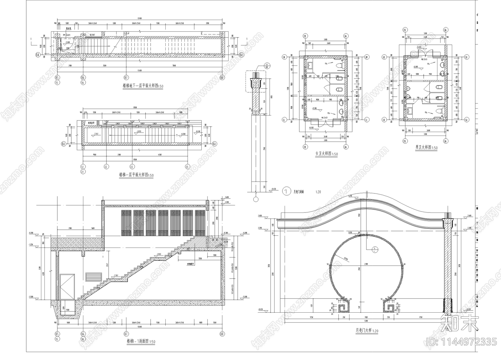 明清书院仿古建筑cad施工图下载【ID:1144972335】