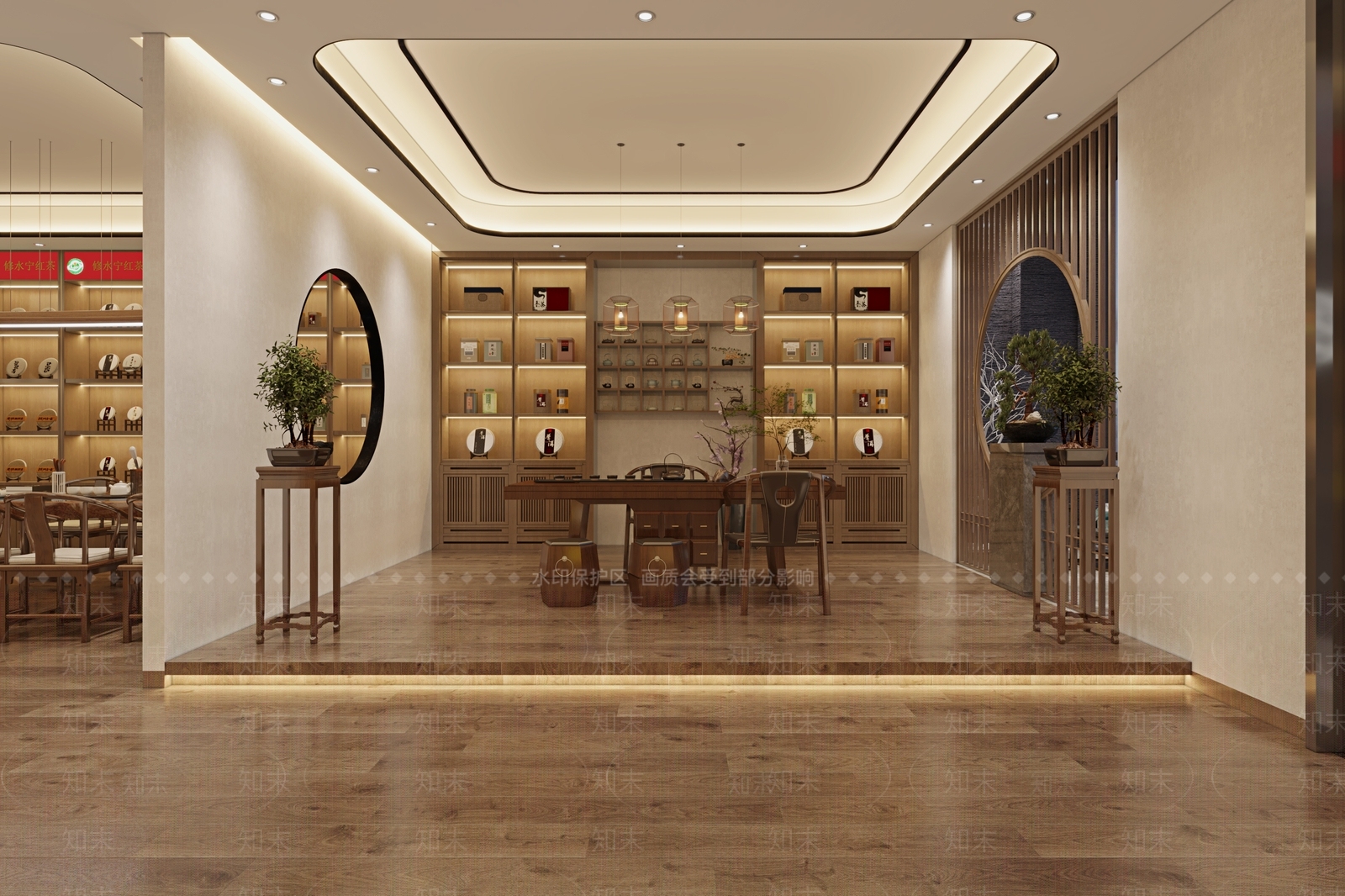 新中式茶叶店模型3D模型下载【ID:1144972707】