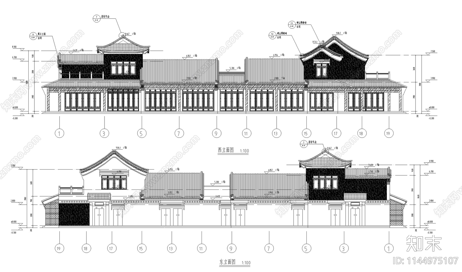 古建筑节点cad施工图下载【ID:1144975107】