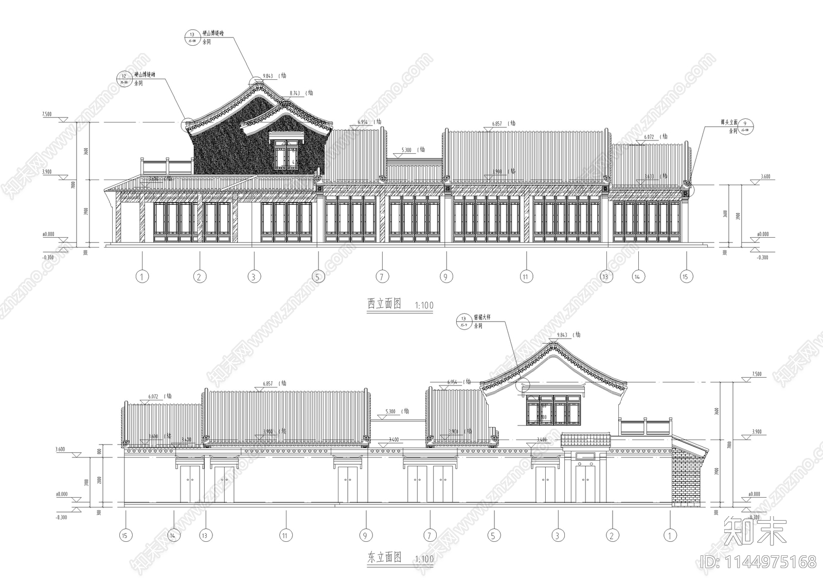 古建筑节点cad施工图下载【ID:1144975168】