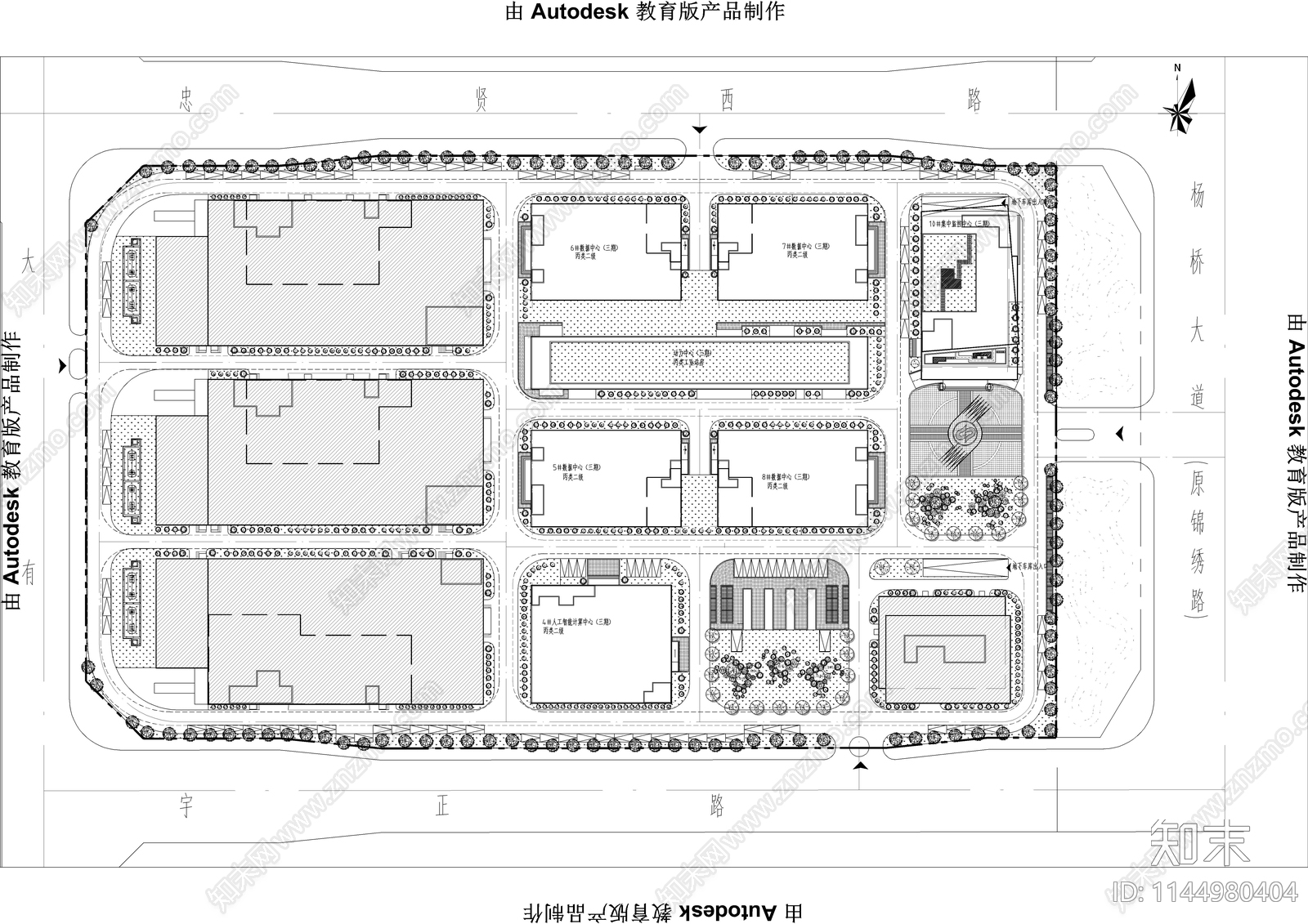 数据中心景观详图cad施工图下载【ID:1144980404】