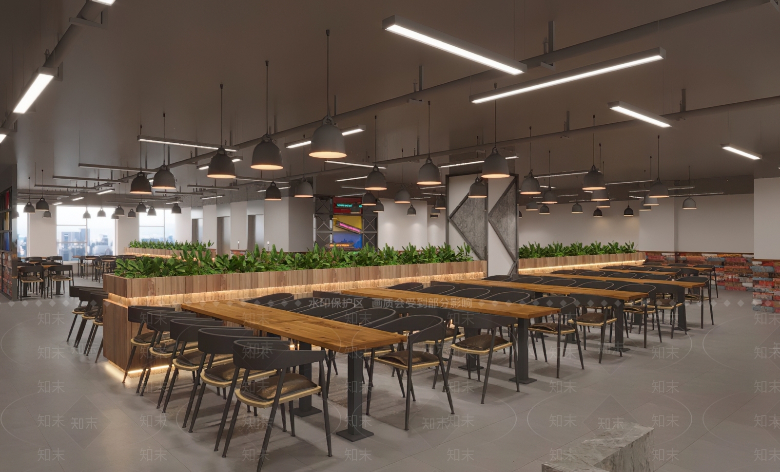 工业风食堂3D模型下载【ID:1144980537】
