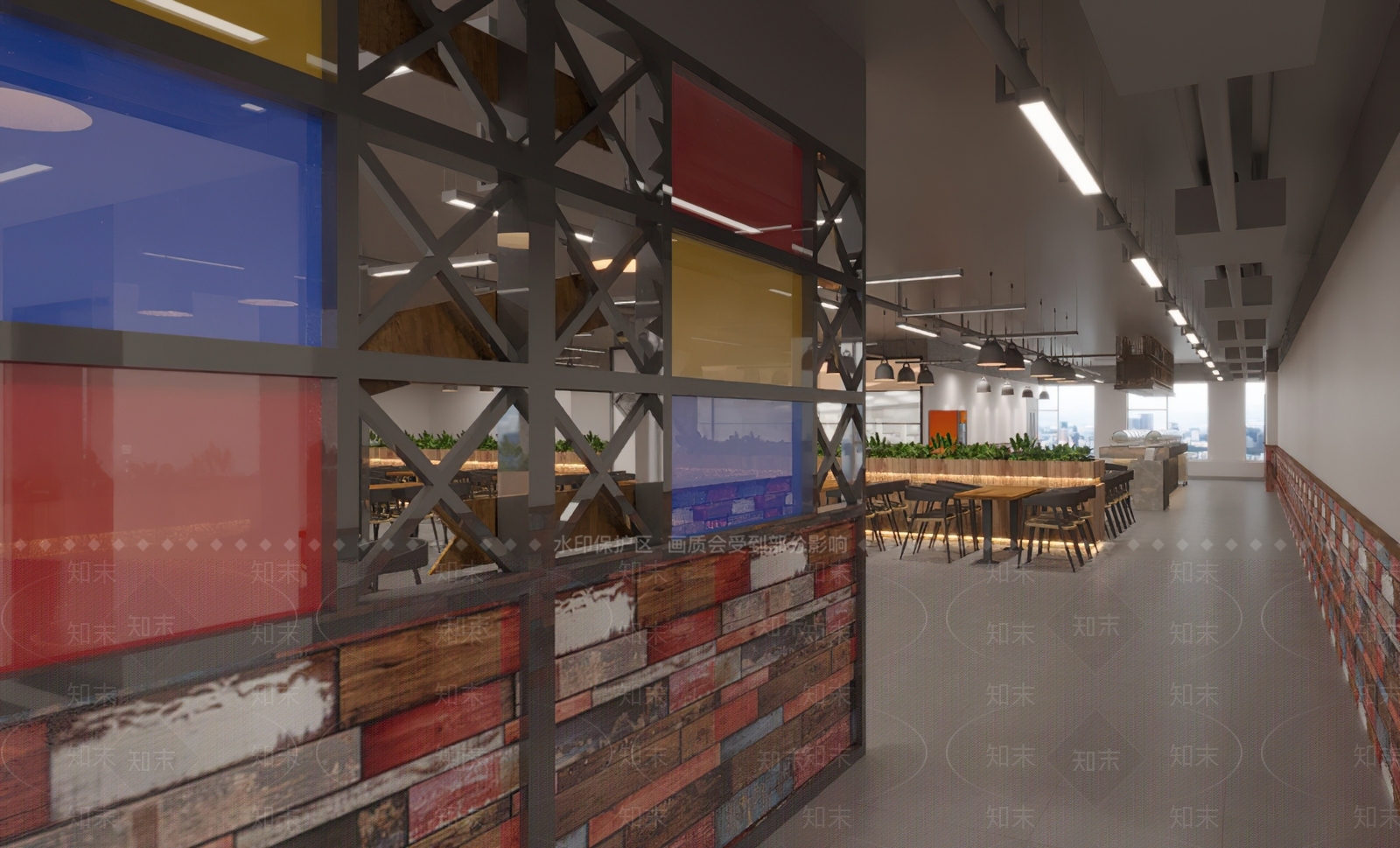 工业风食堂3D模型下载【ID:1144980537】