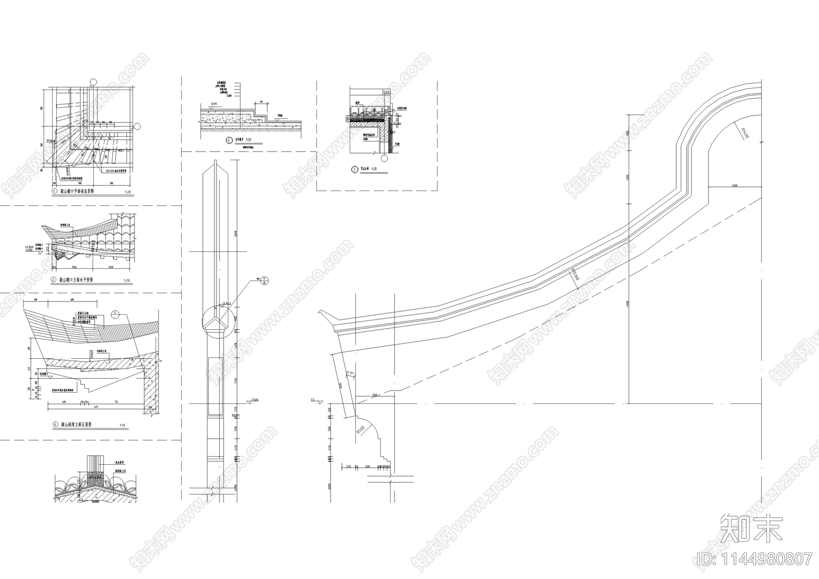 北方明清仿古商业街区建筑cad施工图下载【ID:1144980807】