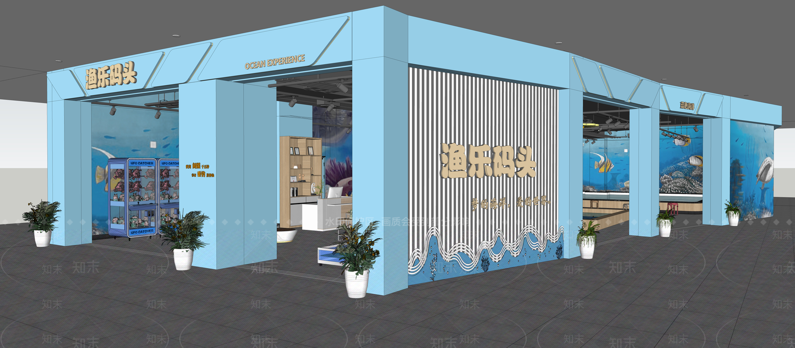 现代钓鱼娱乐室SU模型下载【ID:1144980978】