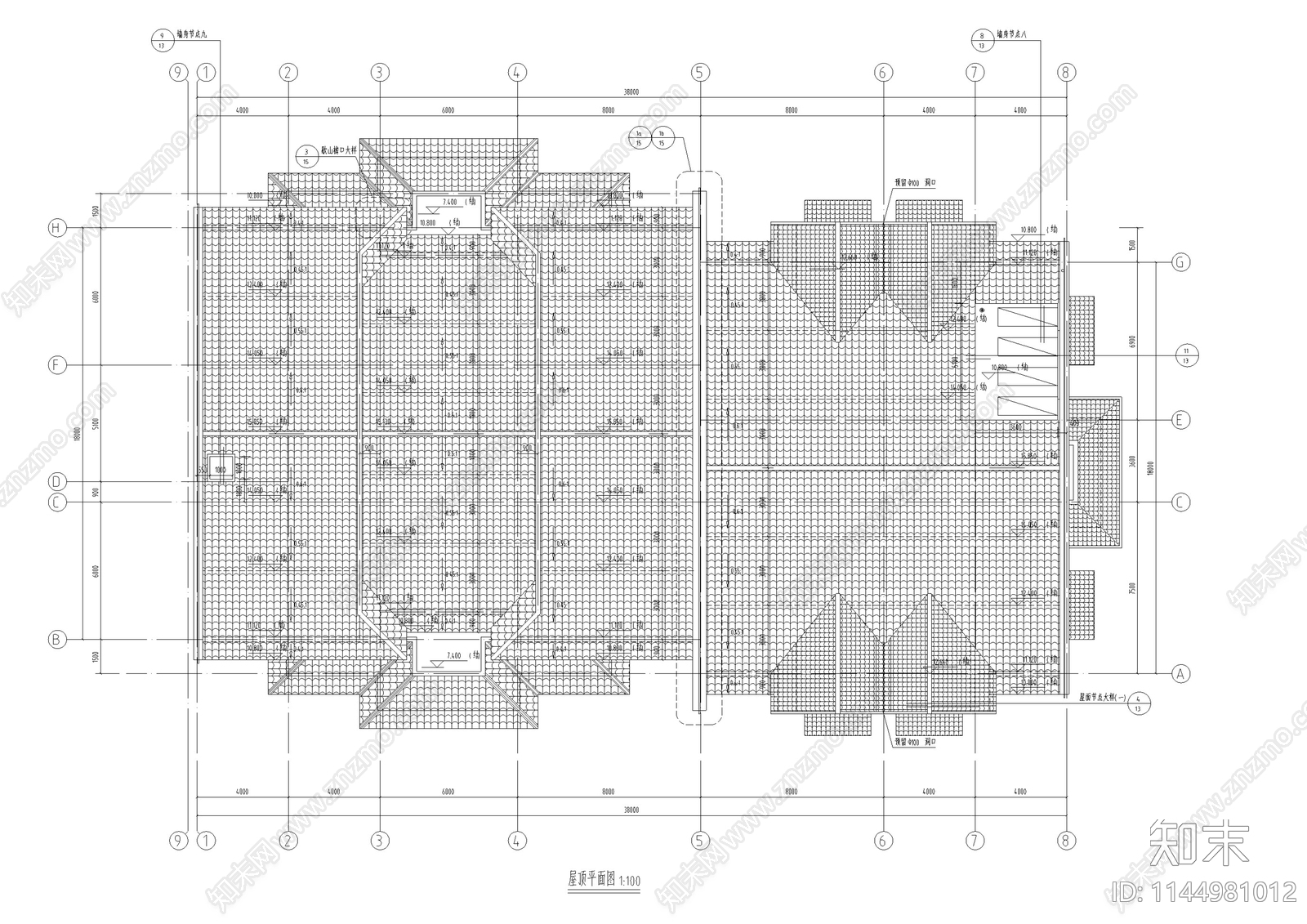 古建筑节点cad施工图下载【ID:1144981012】