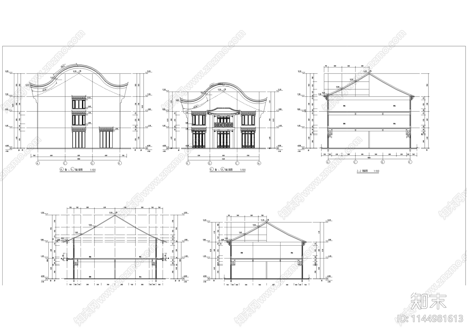 商业综合体建筑cad施工图下载【ID:1144981613】