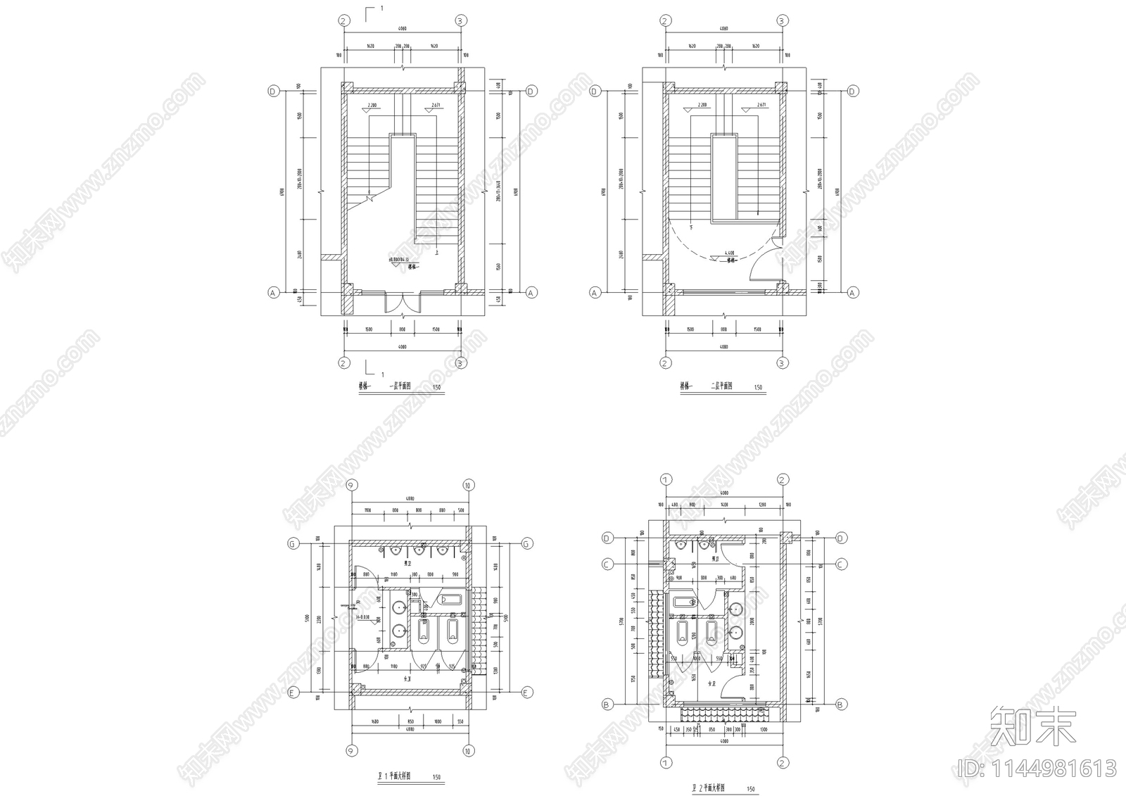 商业综合体建筑cad施工图下载【ID:1144981613】