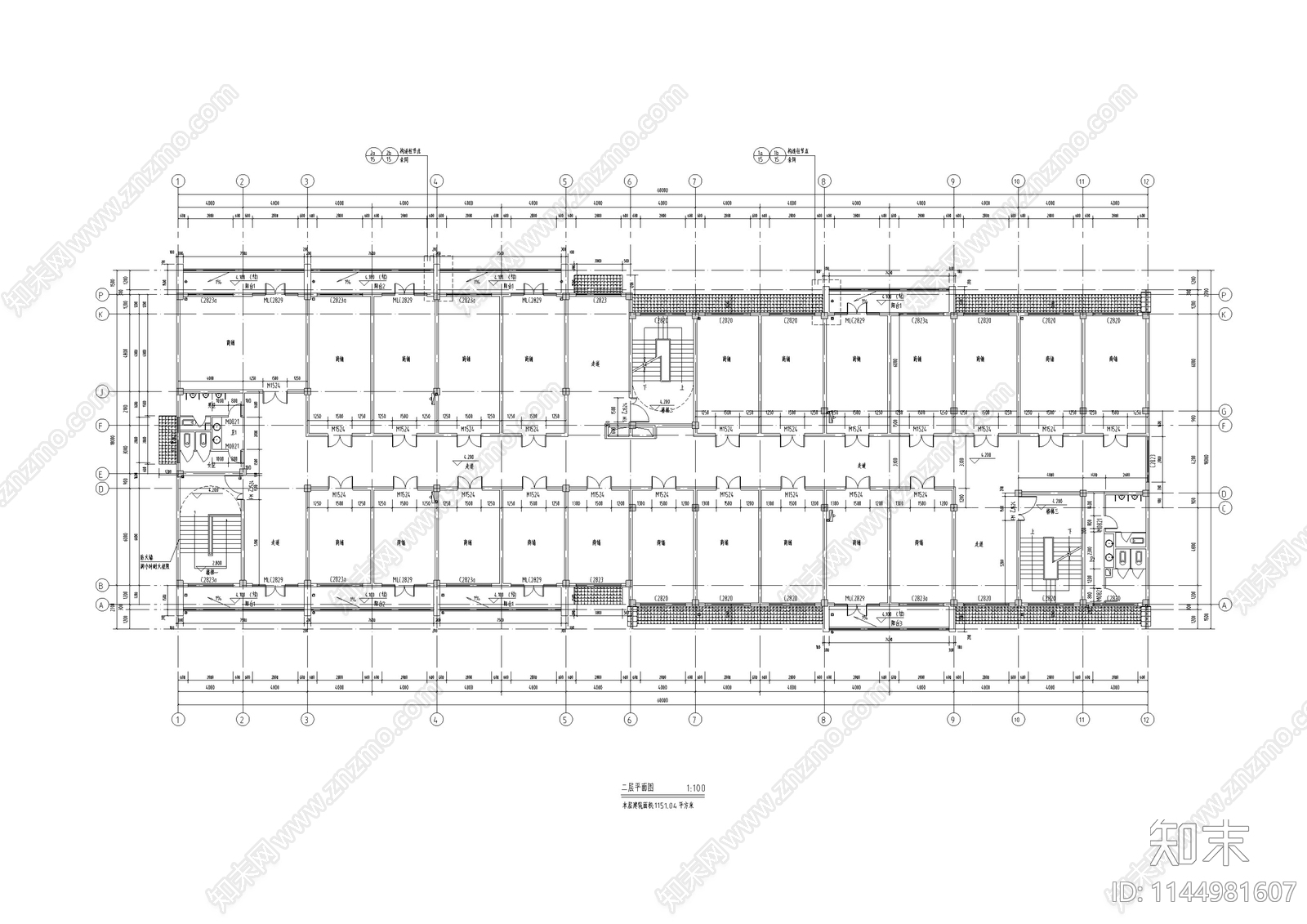 北方明清仿古商业街区建筑cad施工图下载【ID:1144981607】