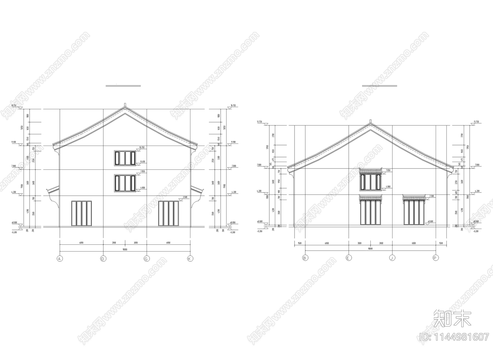 北方明清仿古商业街区建筑cad施工图下载【ID:1144981607】