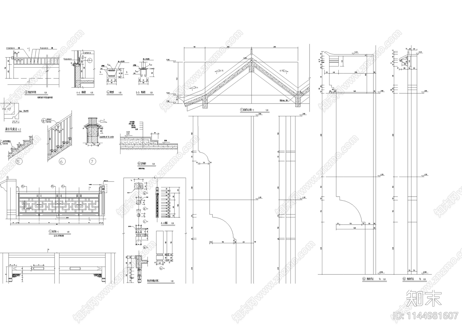 北方明清仿古商业街区建筑cad施工图下载【ID:1144981607】