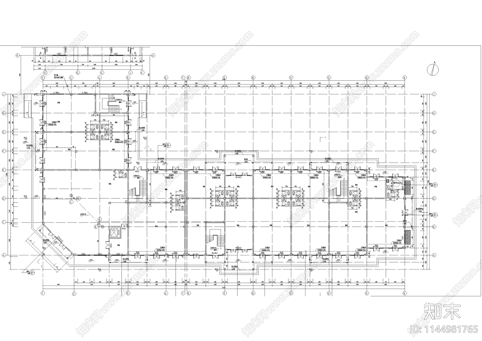 北方明清仿古商业街区建筑cad施工图下载【ID:1144981765】