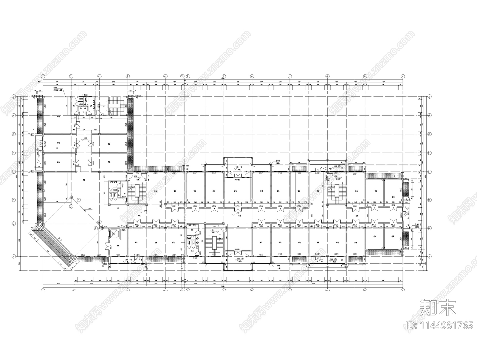 北方明清仿古商业街区建筑cad施工图下载【ID:1144981765】