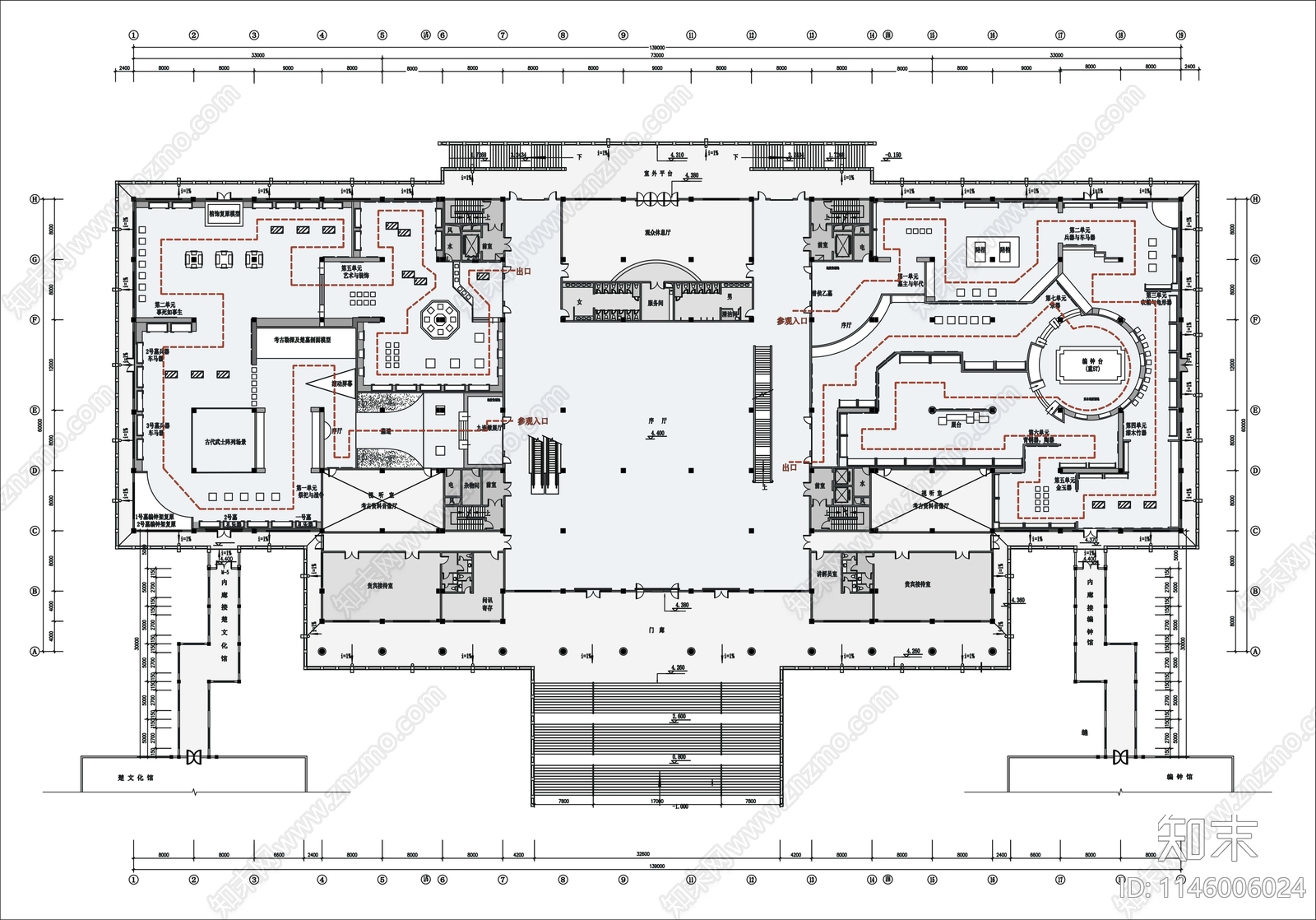 湖北省博物馆九连墩展厅平面图施工图下载【ID:1146006024】