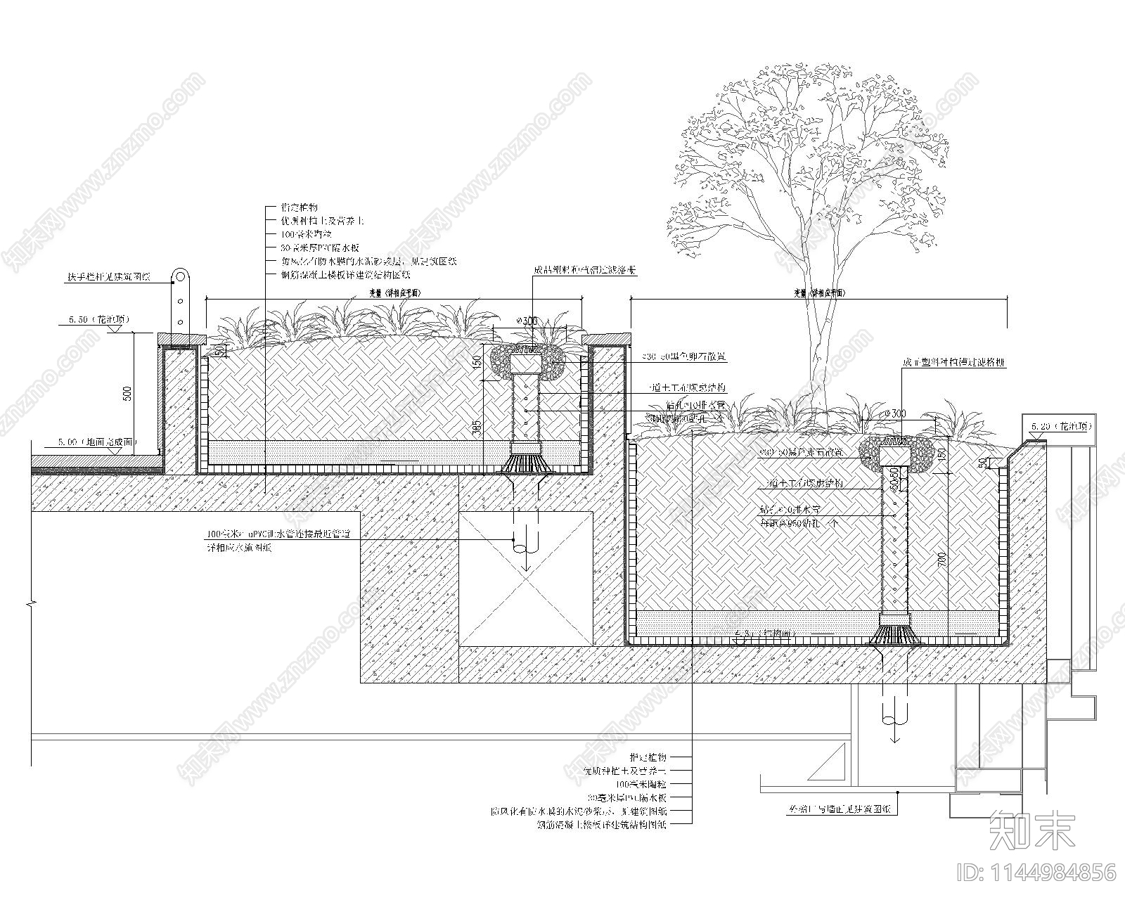 屋面树池标准种植做法施工图下载【ID:1144984856】
