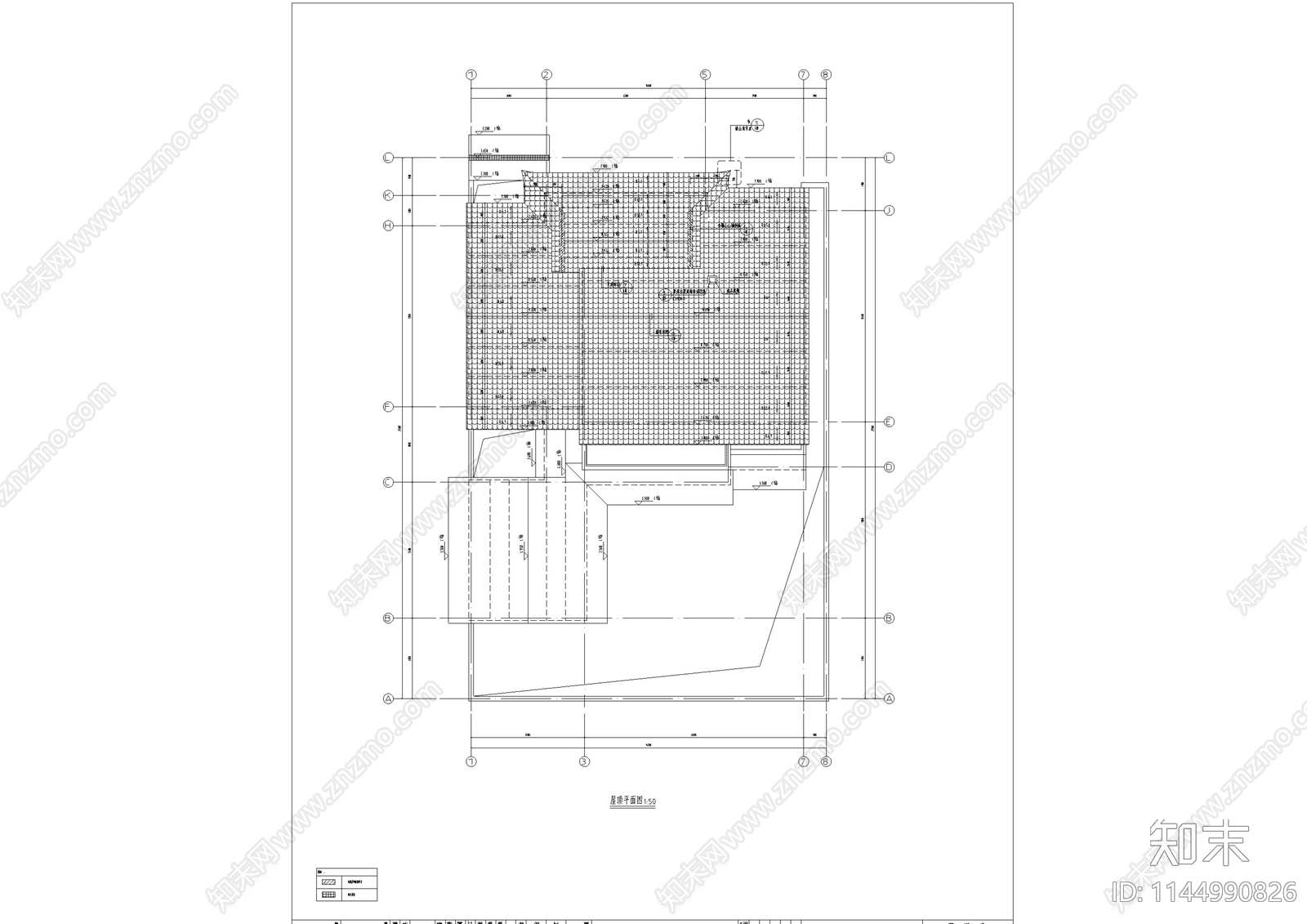 北方中式合院别墅建筑cad施工图下载【ID:1144990826】