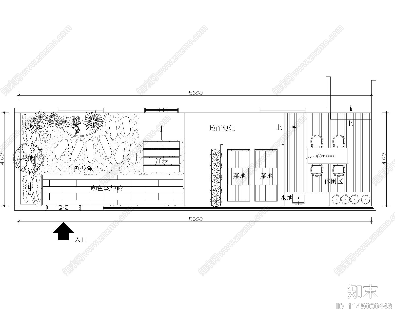 小花园景观平面施工图下载【ID:1145000448】