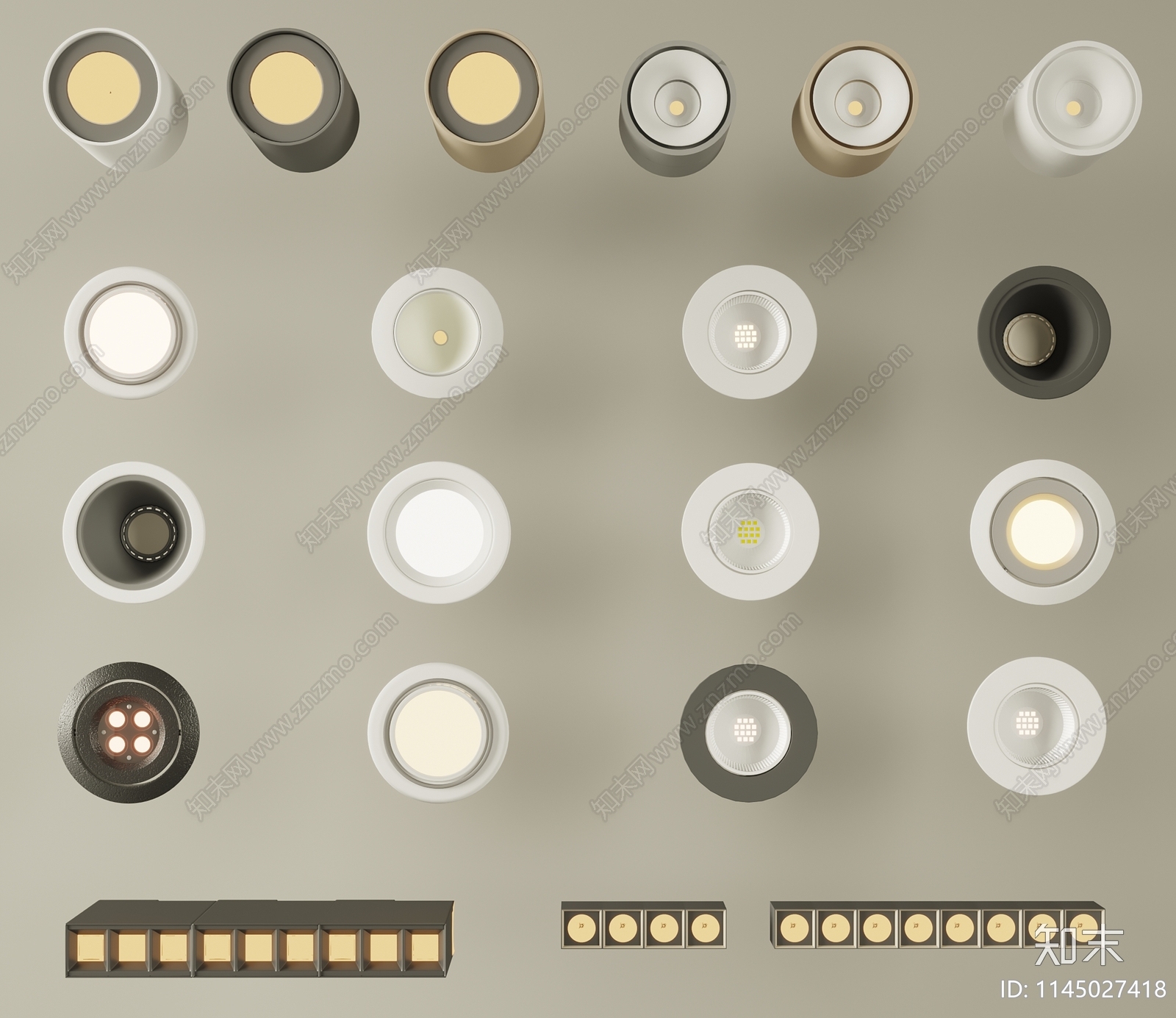 筒灯射灯3D模型下载【ID:1145027418】