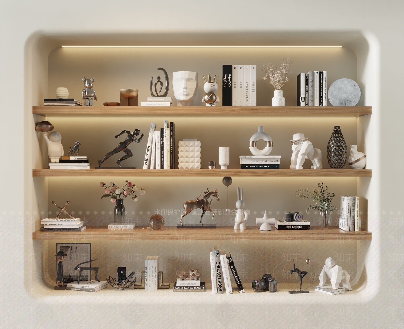 现代书籍雕塑装饰品摆件3D模型下载【ID:1145027457】