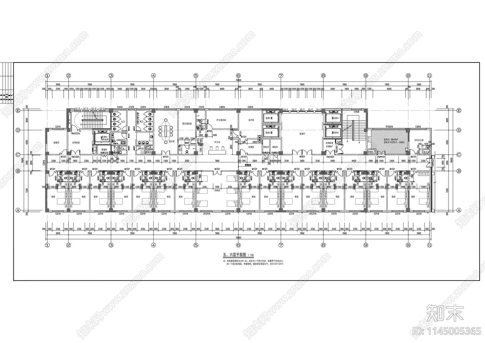 某县中医医院康复楼建筑施工图下载【ID:1145005365】