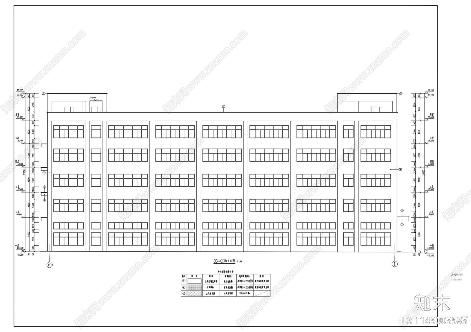 乡村振兴标准厂房1号厂房建筑cad施工图下载【ID:1145005535】