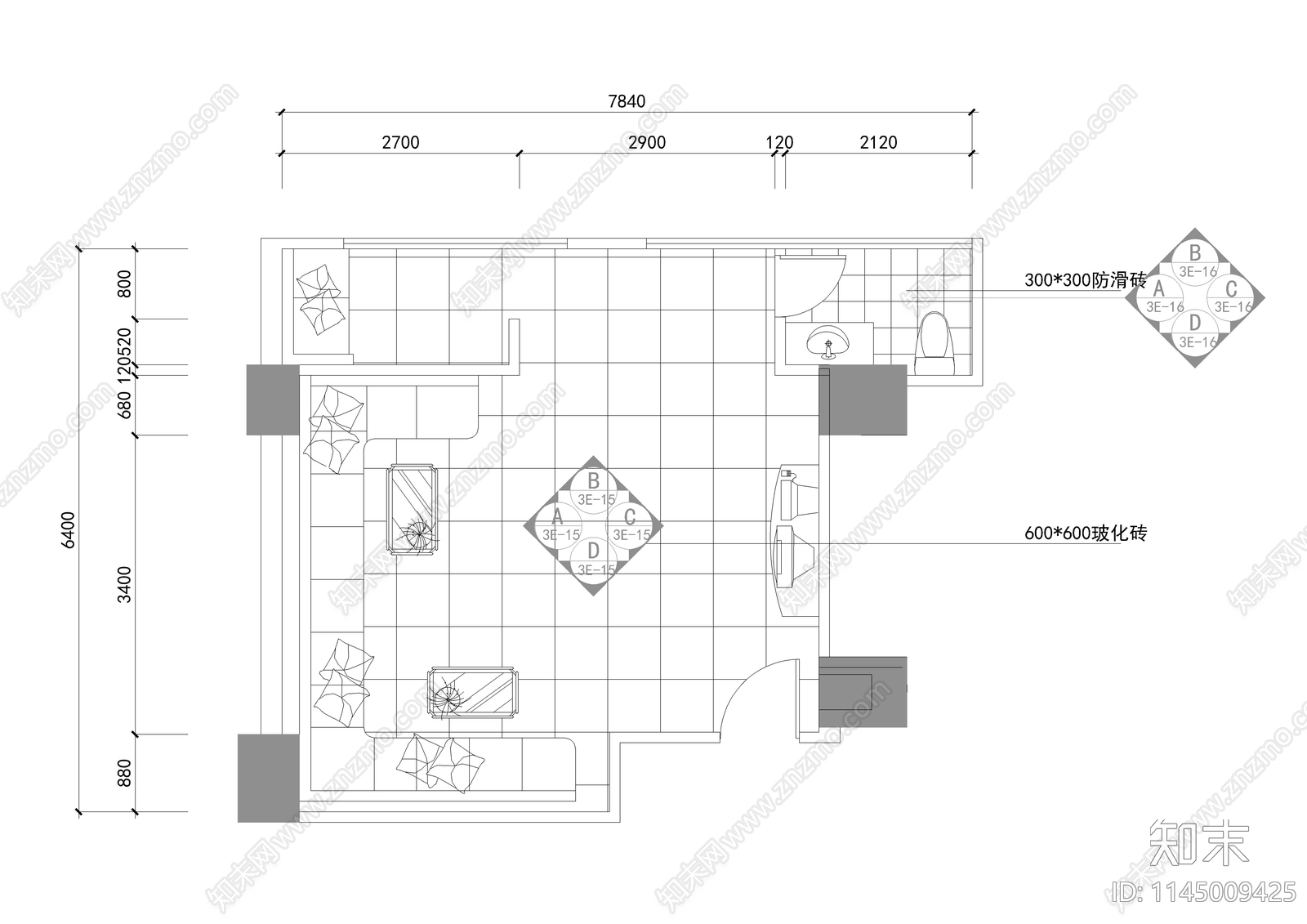 现代KTV包房详图cad施工图下载【ID:1145009425】