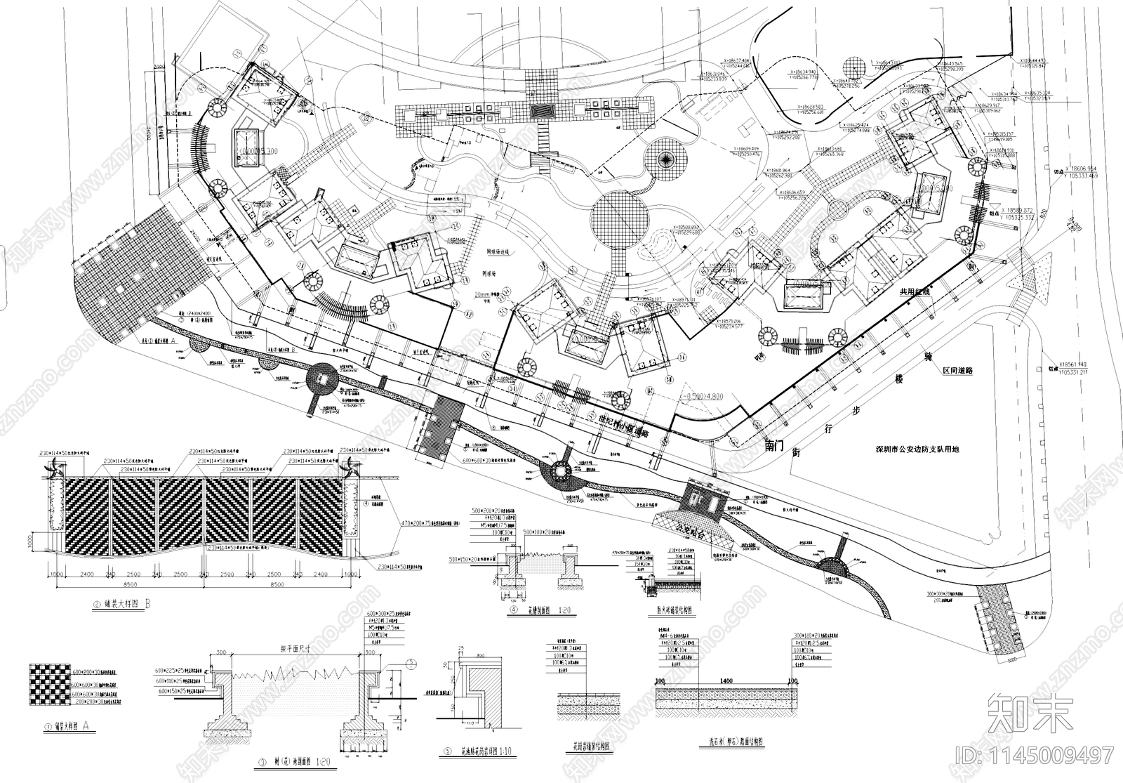 深圳世纪村小区景观cad施工图下载【ID:1145009497】