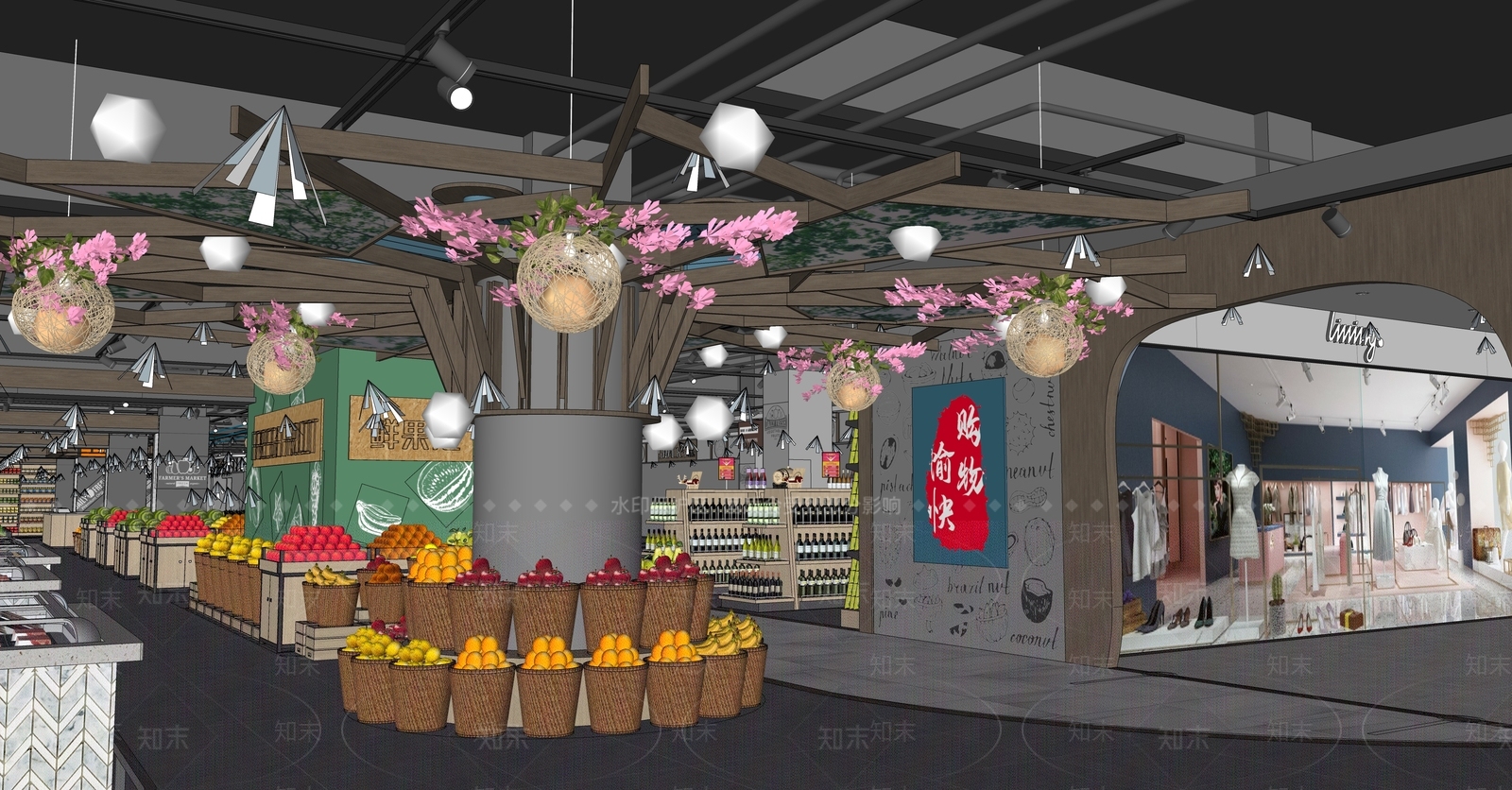 现代超市SU模型下载【ID:1145015308】