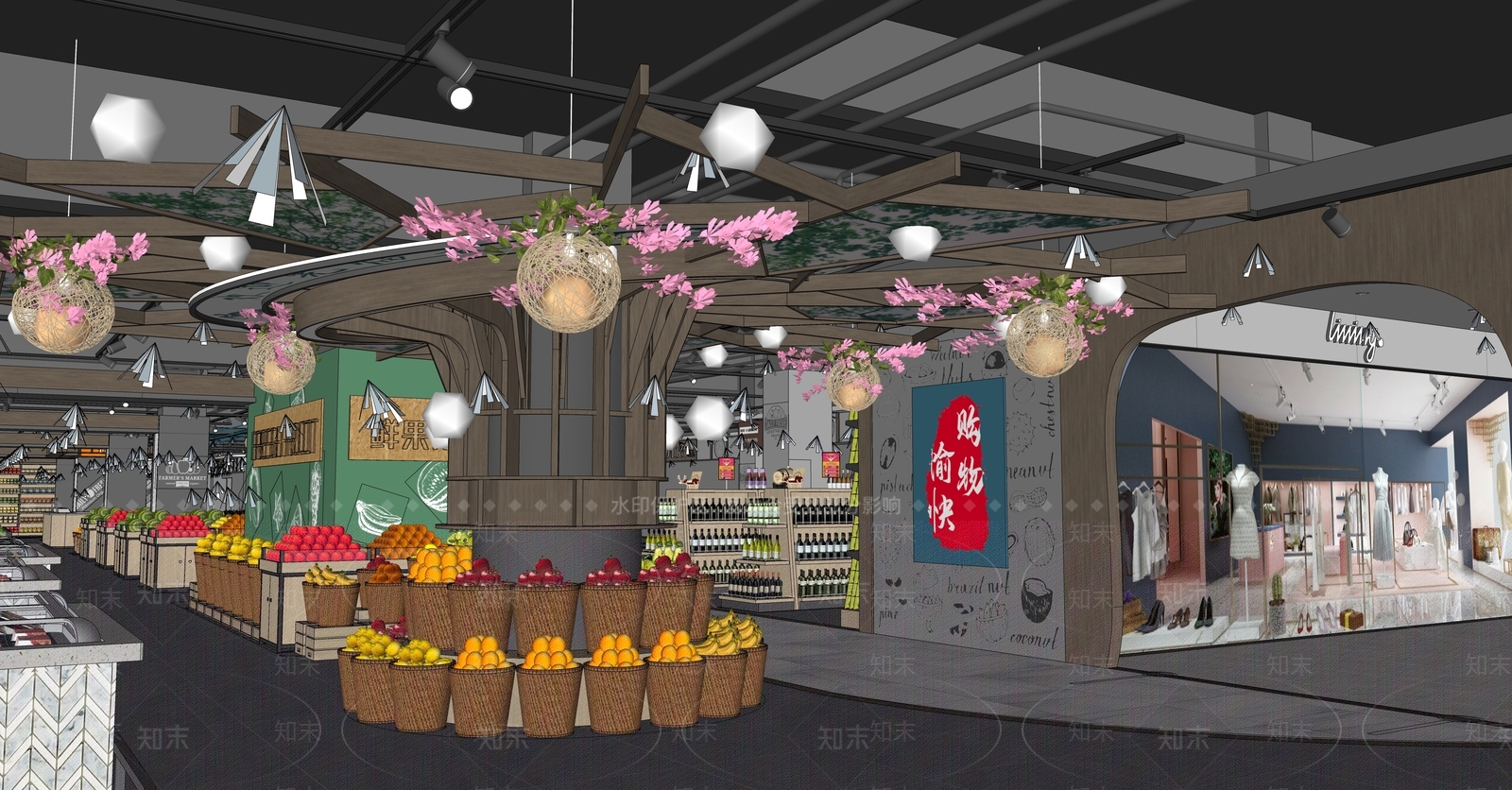 现代超市SU模型下载【ID:1145015308】