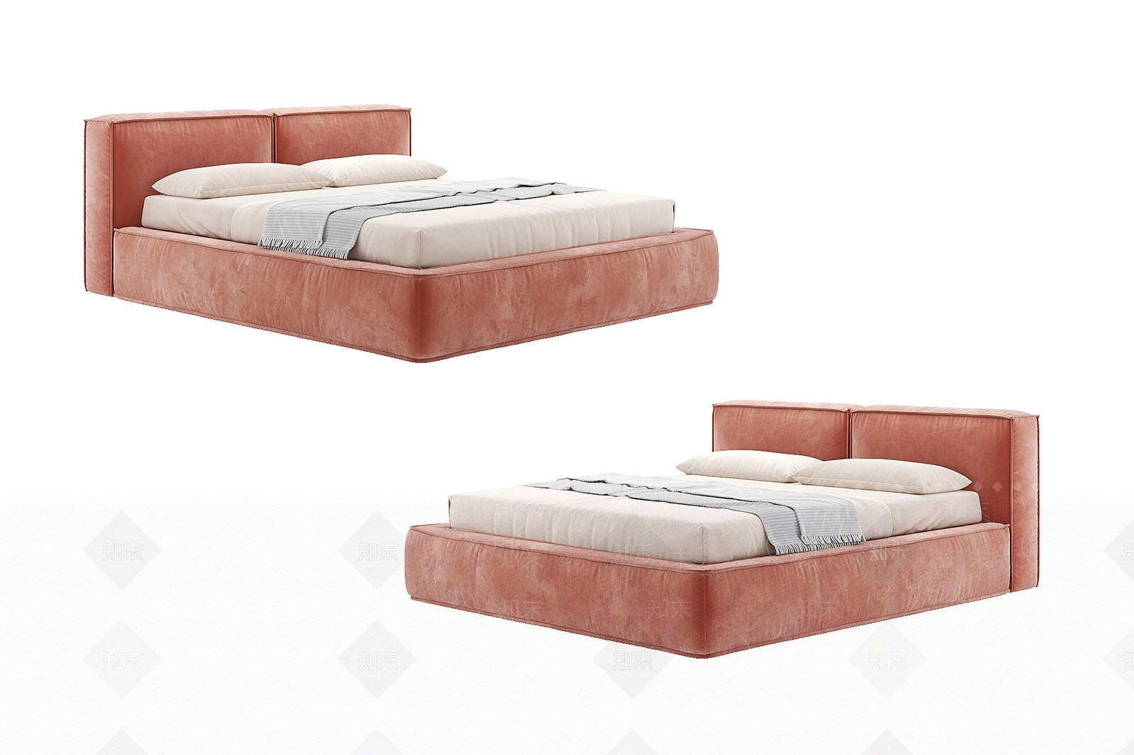 北欧简约卧室床3D模型下载【ID:1145029160】
