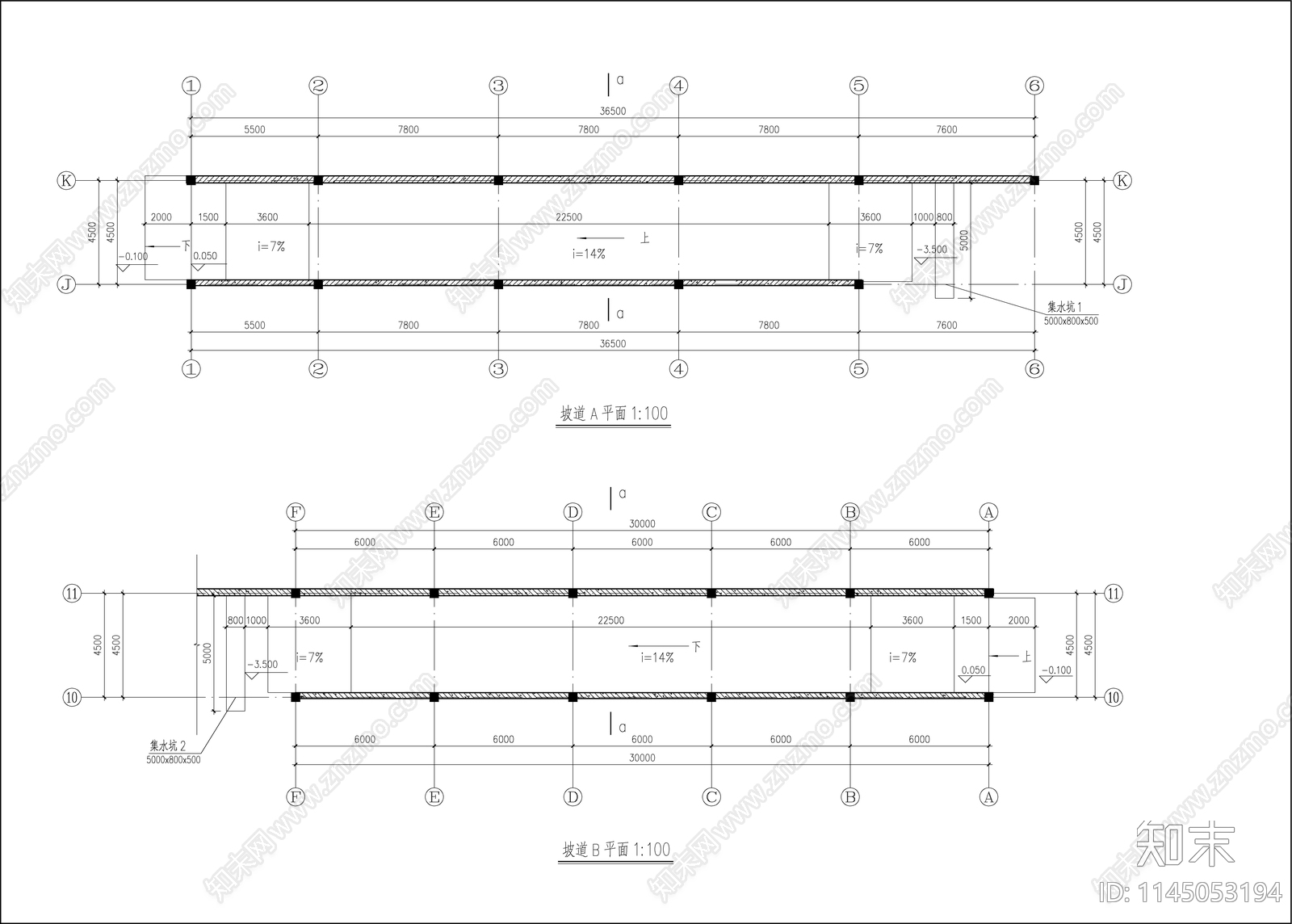 小区车库建筑详图cad施工图下载【ID:1145053194】