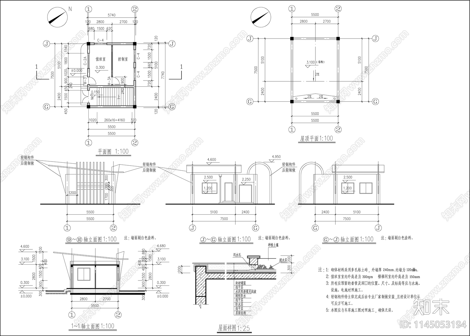 小区车库建筑详图cad施工图下载【ID:1145053194】