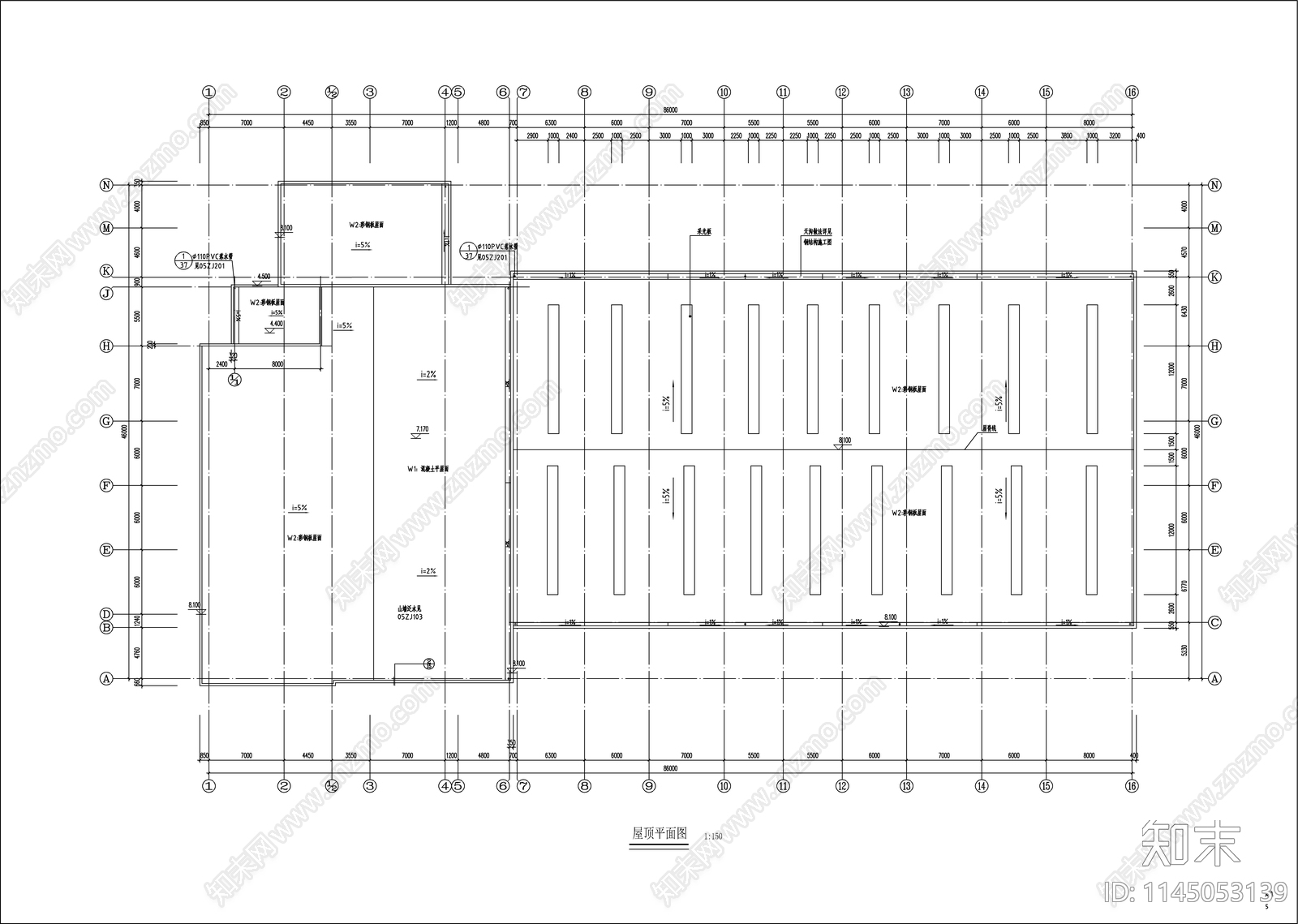 汽车维修车间建筑cad施工图下载【ID:1145053139】