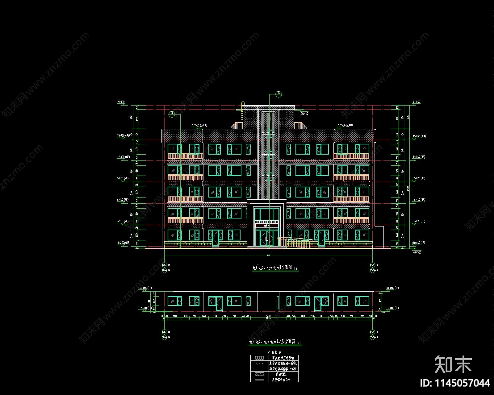 多层住宅建筑cad施工图下载【ID:1145057044】