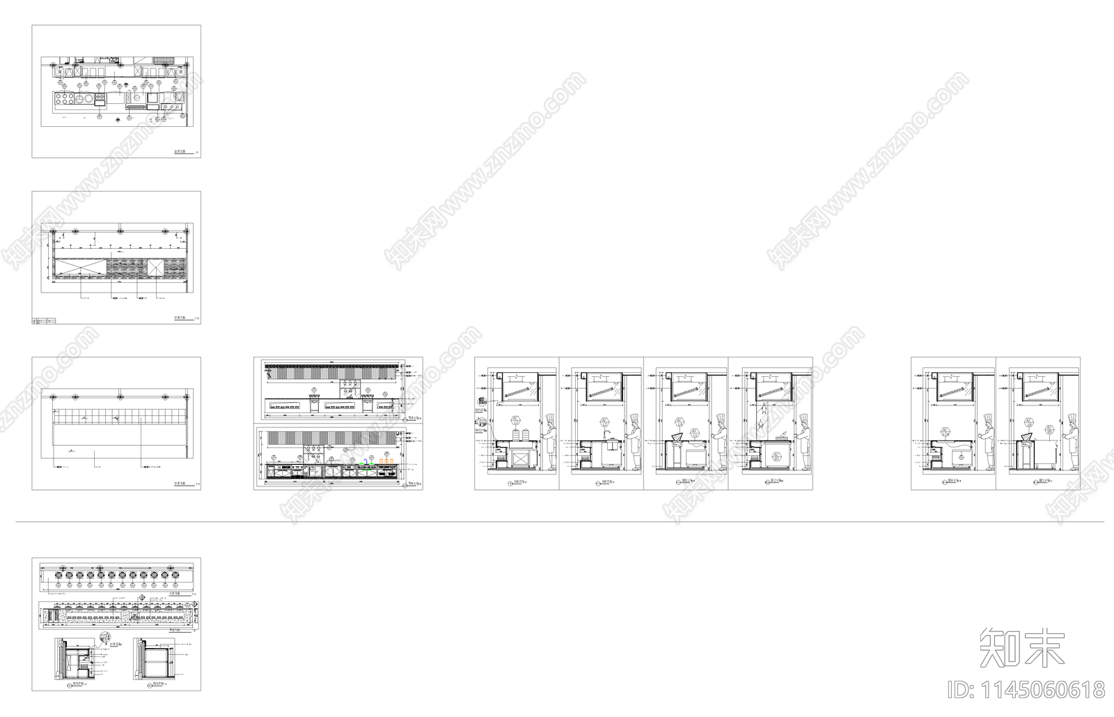 中式厨房柜台面cad施工图下载【ID:1145060618】