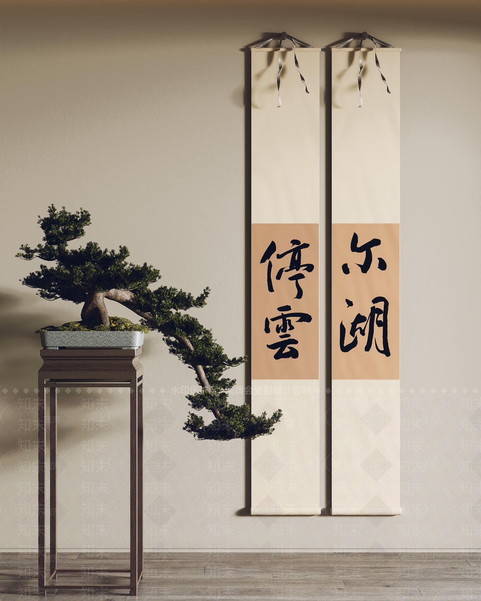 新中式卷轴3D模型下载【ID:1145066274】