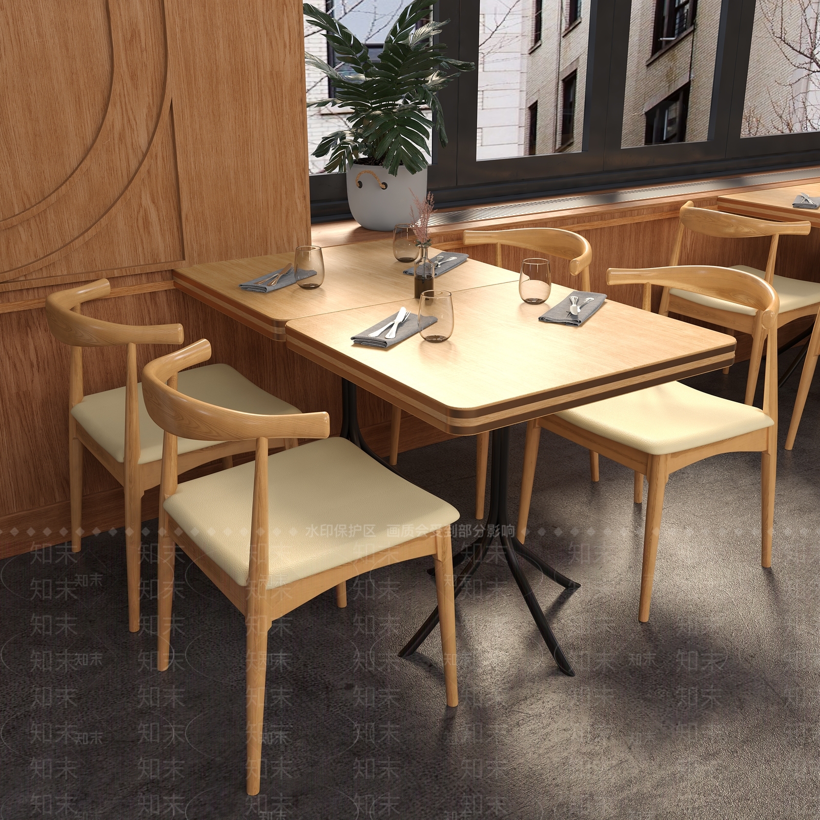 现代西餐厅3D模型下载【ID:1145066844】