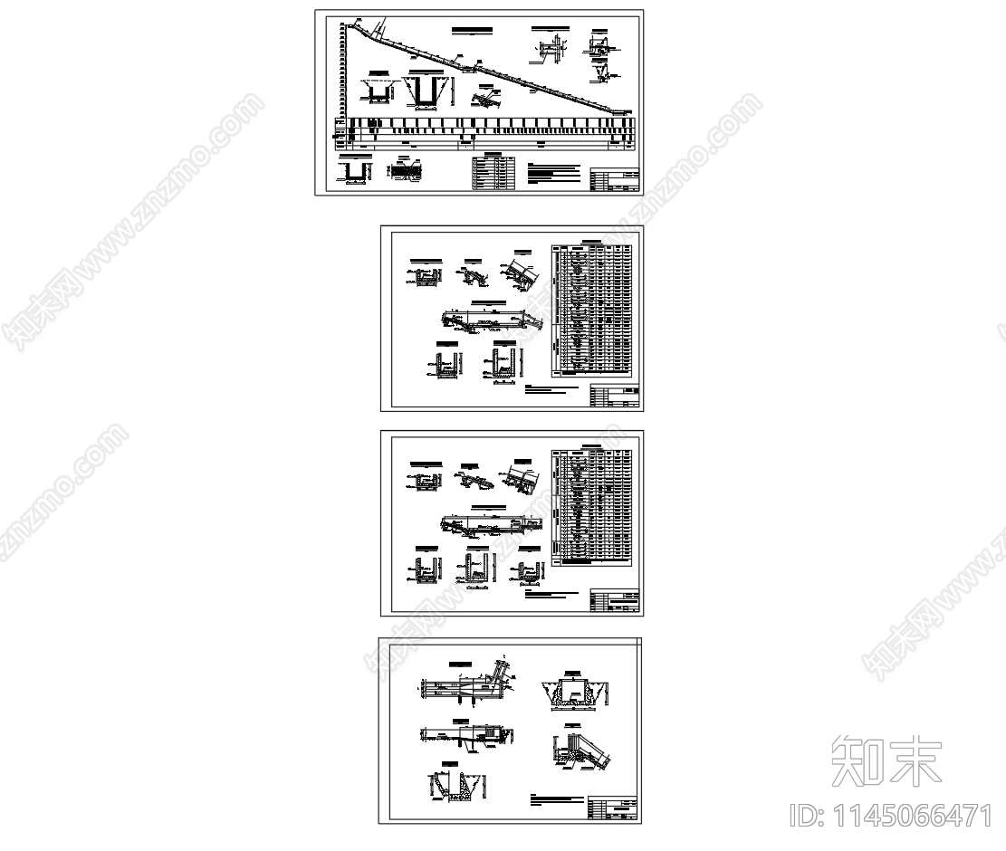 100米落差陡槽消力池配筋图cad施工图下载【ID:1145066471】