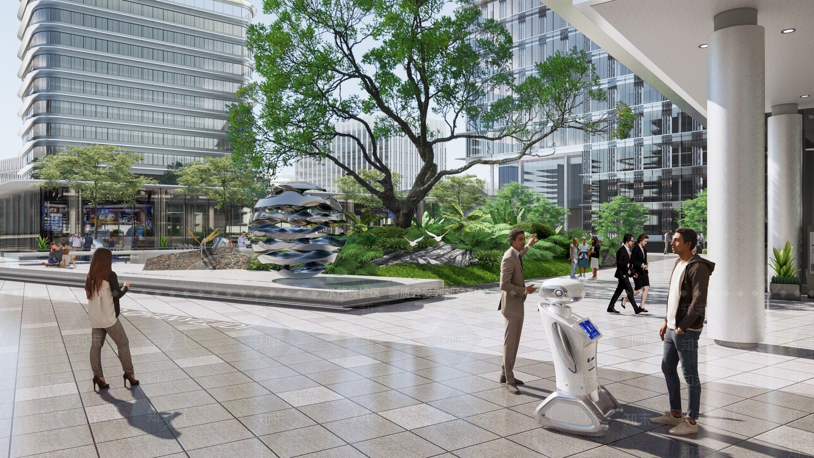 现代办公景观SU模型下载【ID:1145071562】