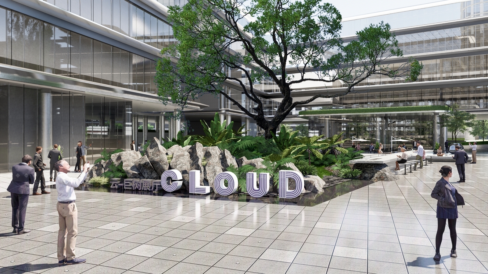 现代办公景观SU模型下载【ID:1145071562】