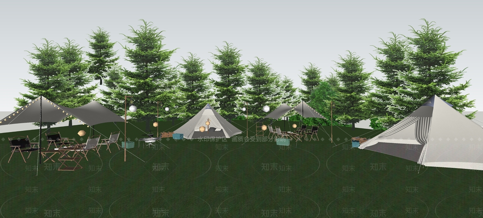 现代乡村公园SU模型下载【ID:1145075157】