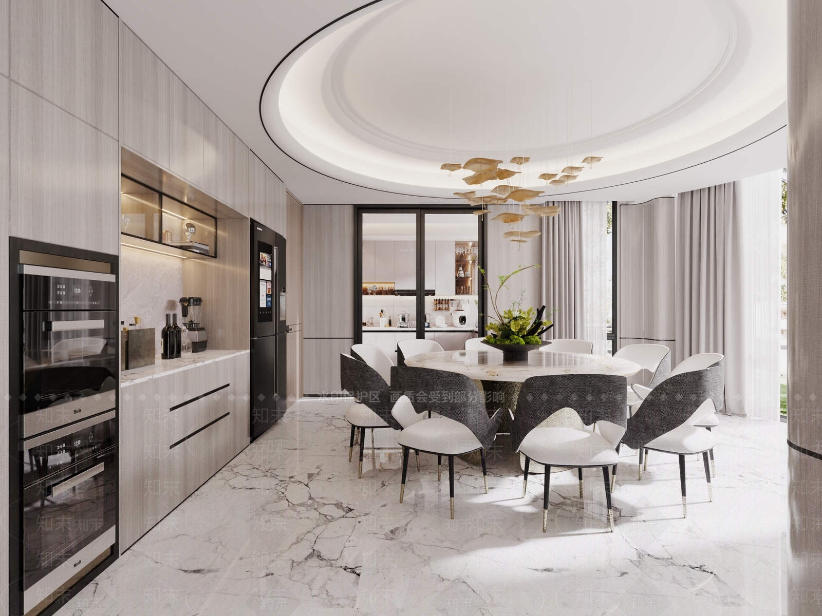 现代轻奢风格餐厅3D模型下载2016版本3D模型下载【ID:1145075740】