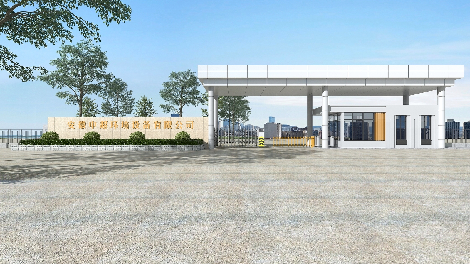 现代工厂大门3D模型下载【ID:1145076207】