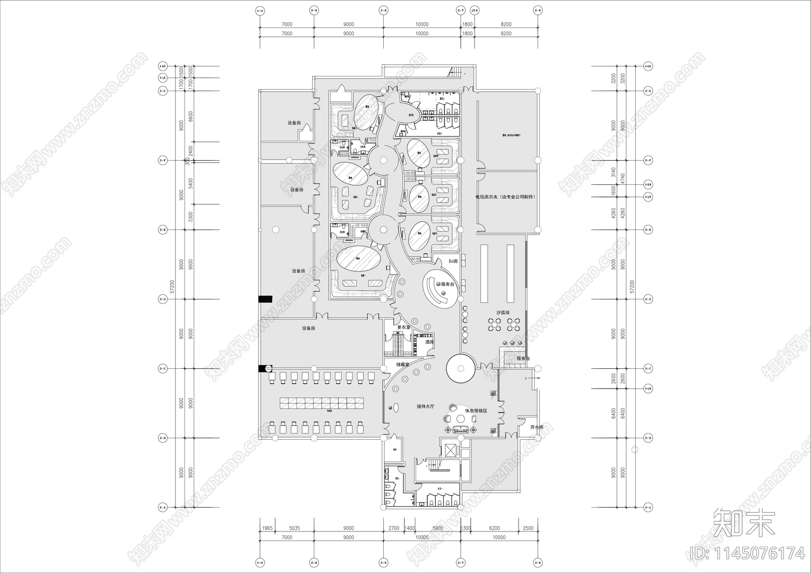 电玩城平面布置施工图下载【ID:1145076174】