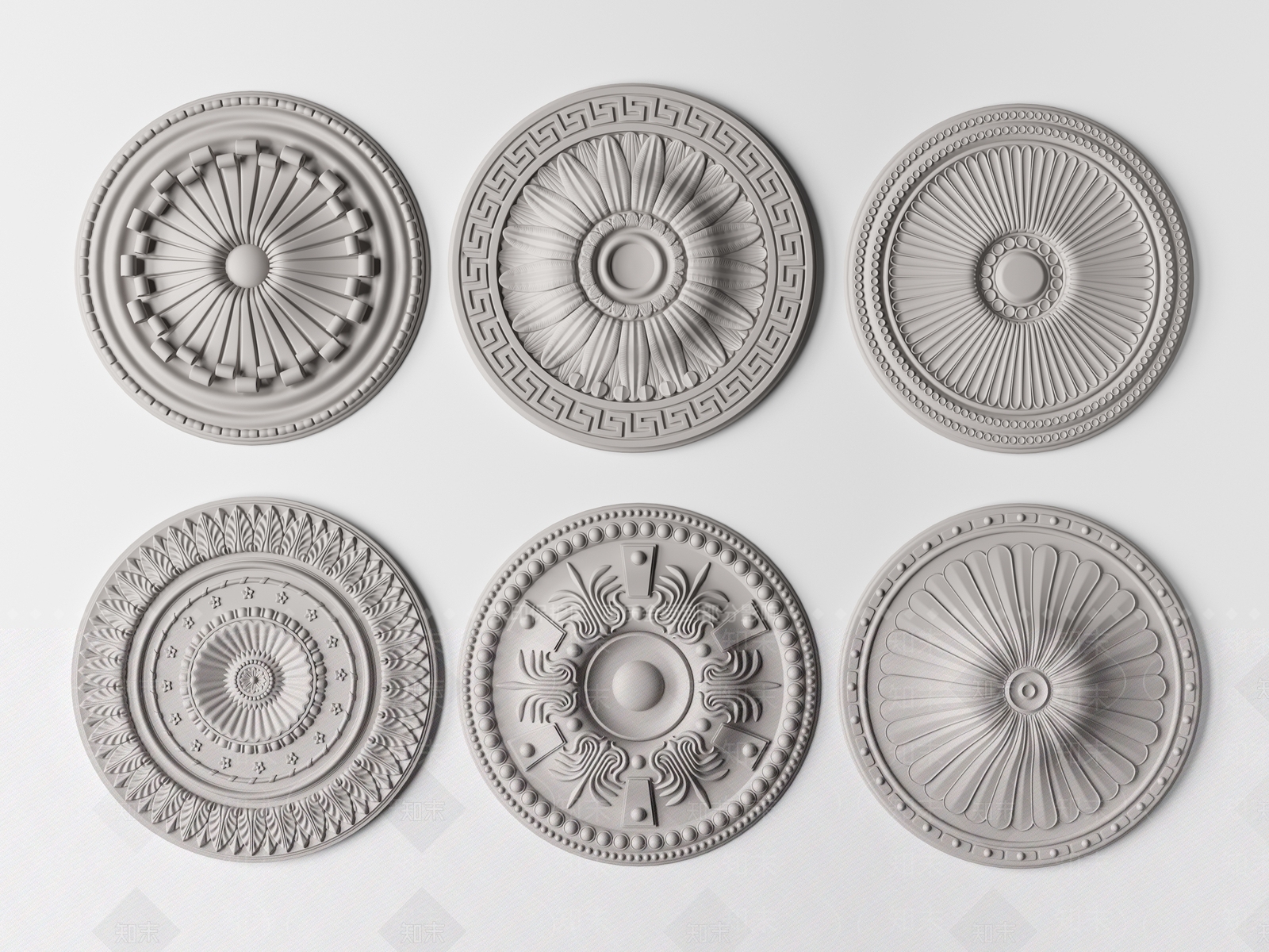 简欧雕花灯盘3D模型下载【ID:1145076429】