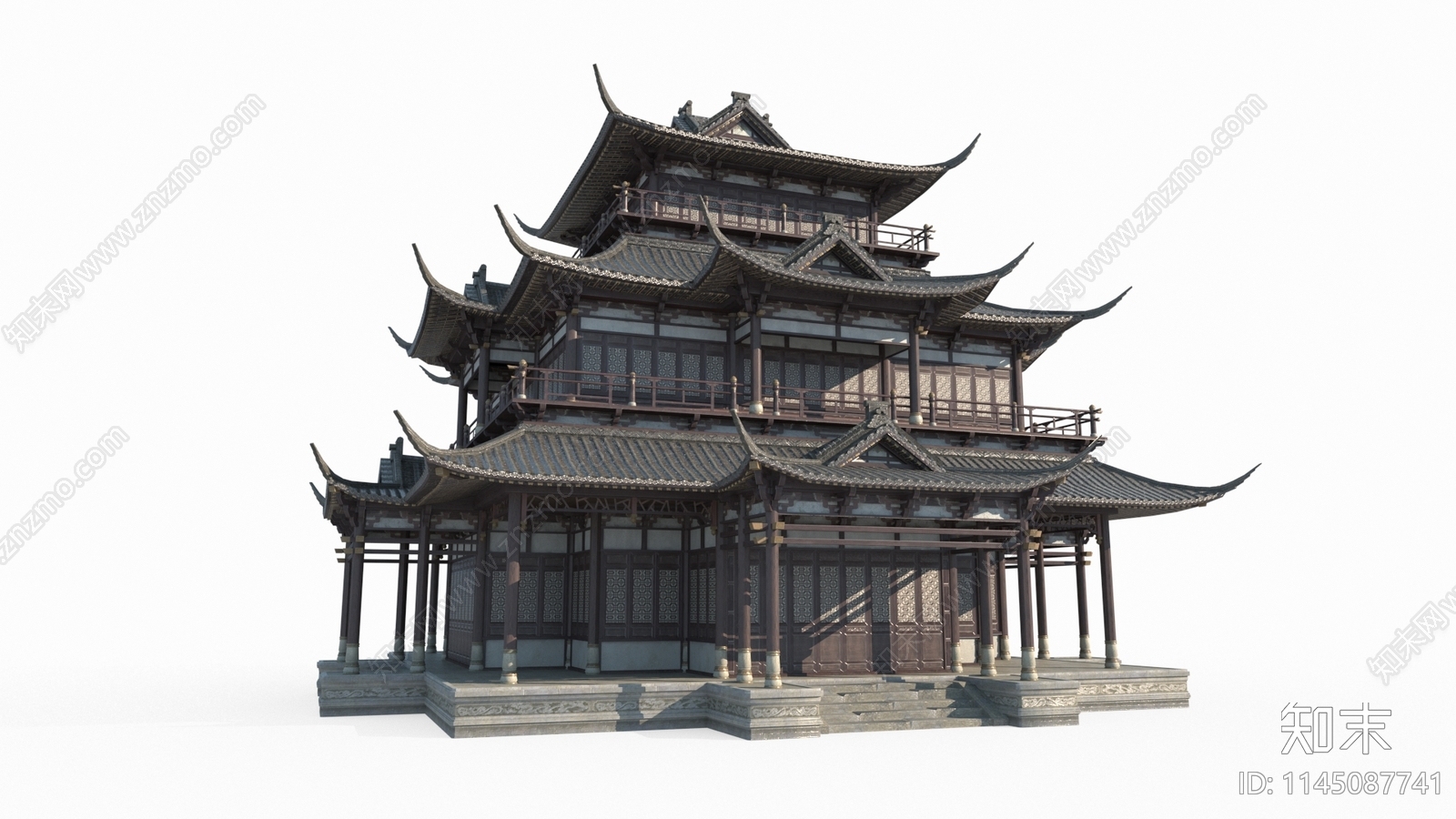 古建筑宫殿阁楼3D模型下载【ID:1145087741】